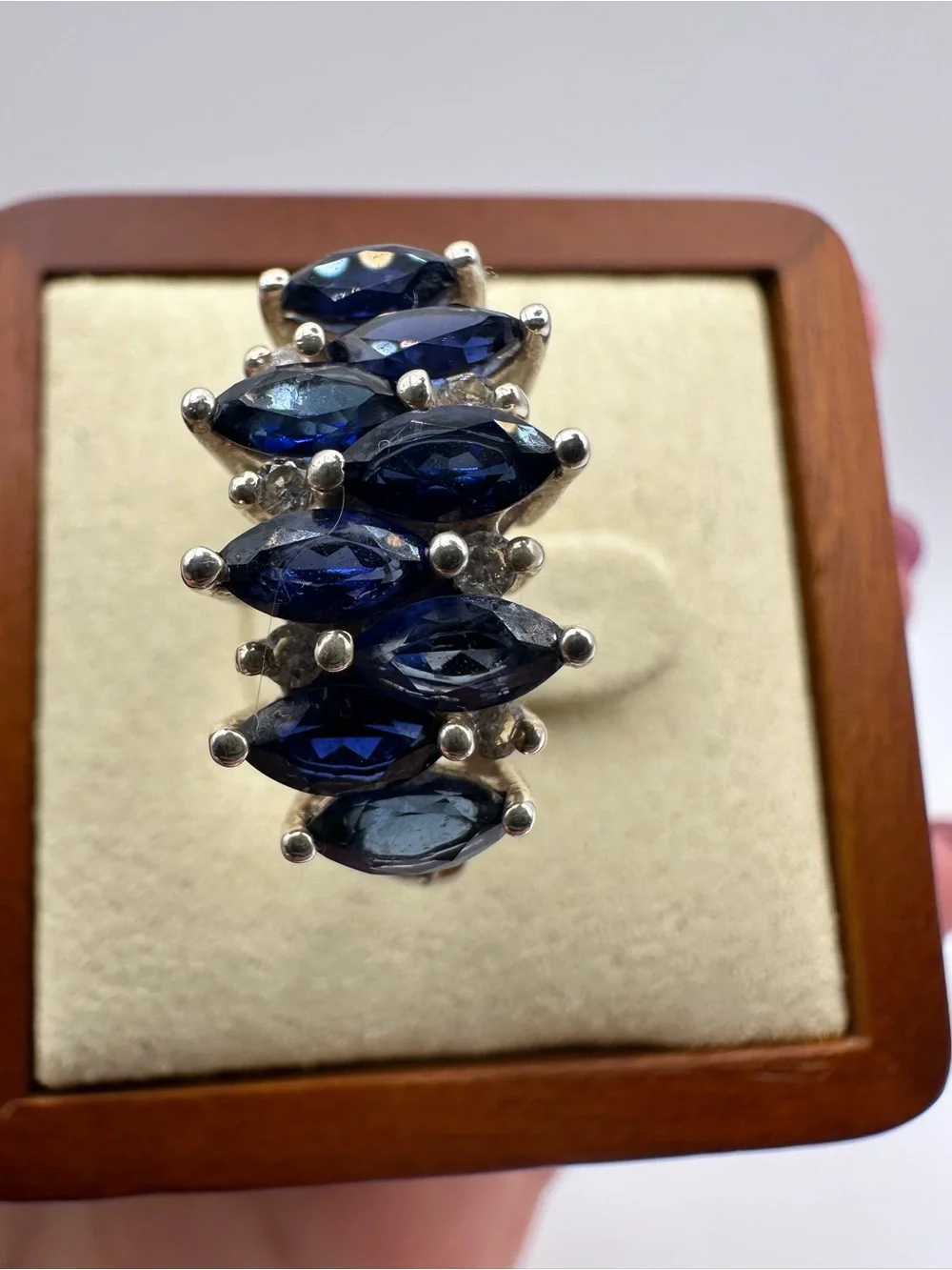 Vintage Sterling Silver w/Blue Topaz Ring Size 8